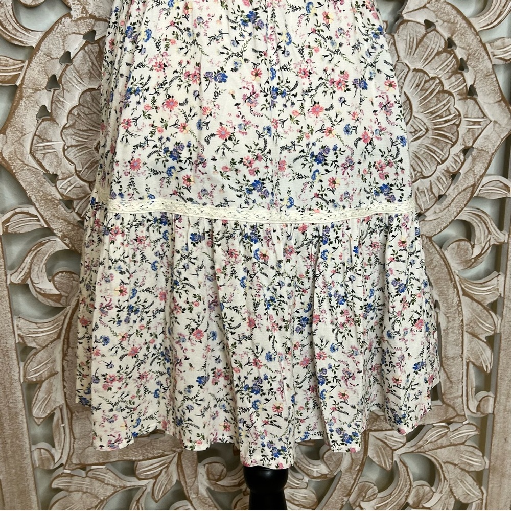 EUC Wild Fable Cottagecore Floral Ruffle Rayon Tiered Sundress Sz S - Picture 3 of 6